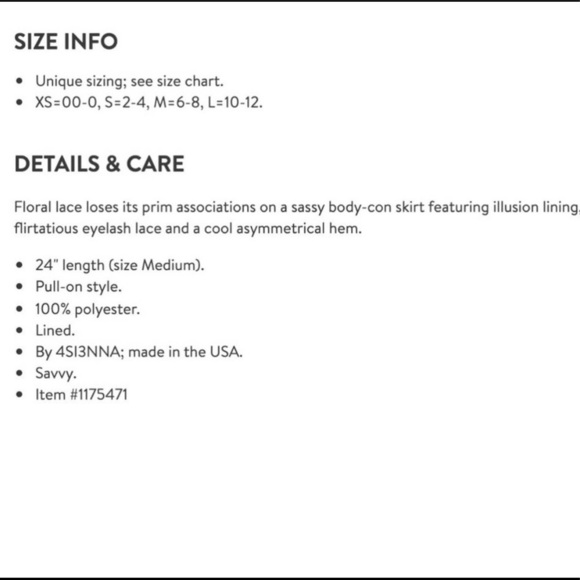 𝅺4SI3NNA the Label Asymmetrical Lace Bodycon Skirt - Picture 7 of 7